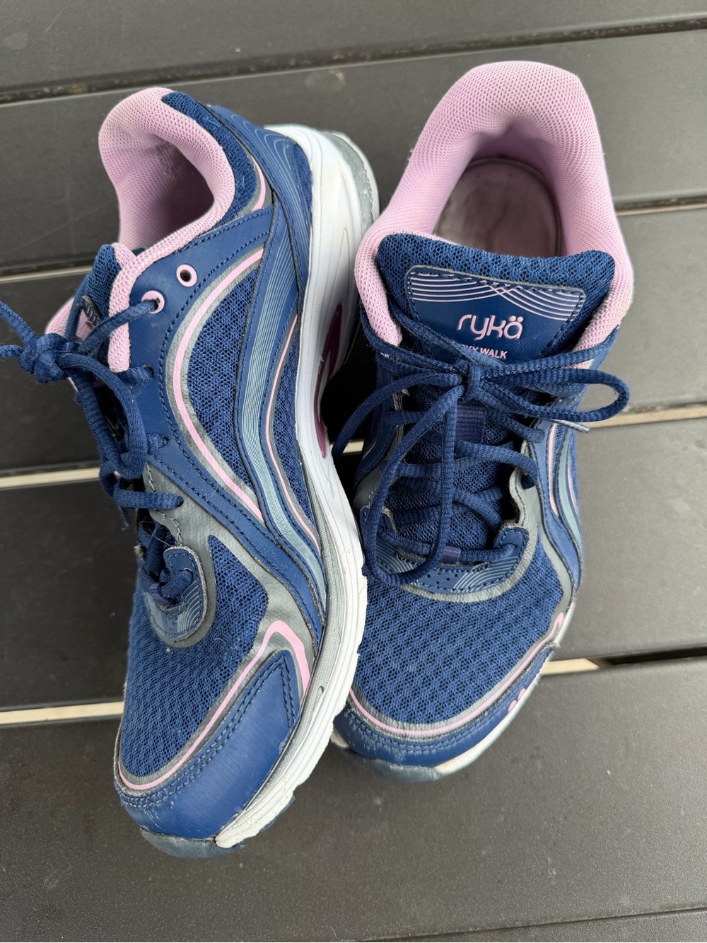 Ryka Skywalk Walking Shoe Navy/Lilac Women’s 7.5 Comfort Walking Shoe